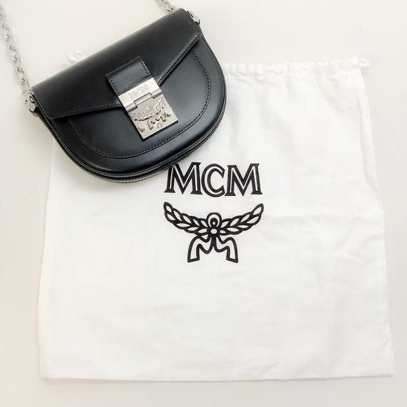 MCM Black Leather Mini Patricia Crossbody Bag / Belt Bag - Picture 8 of 8